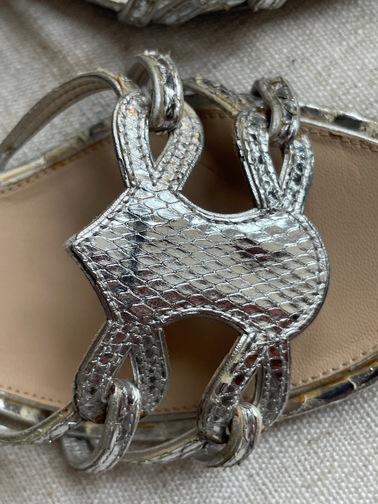 Chanel - heels - Ægte Python - Silver - 38