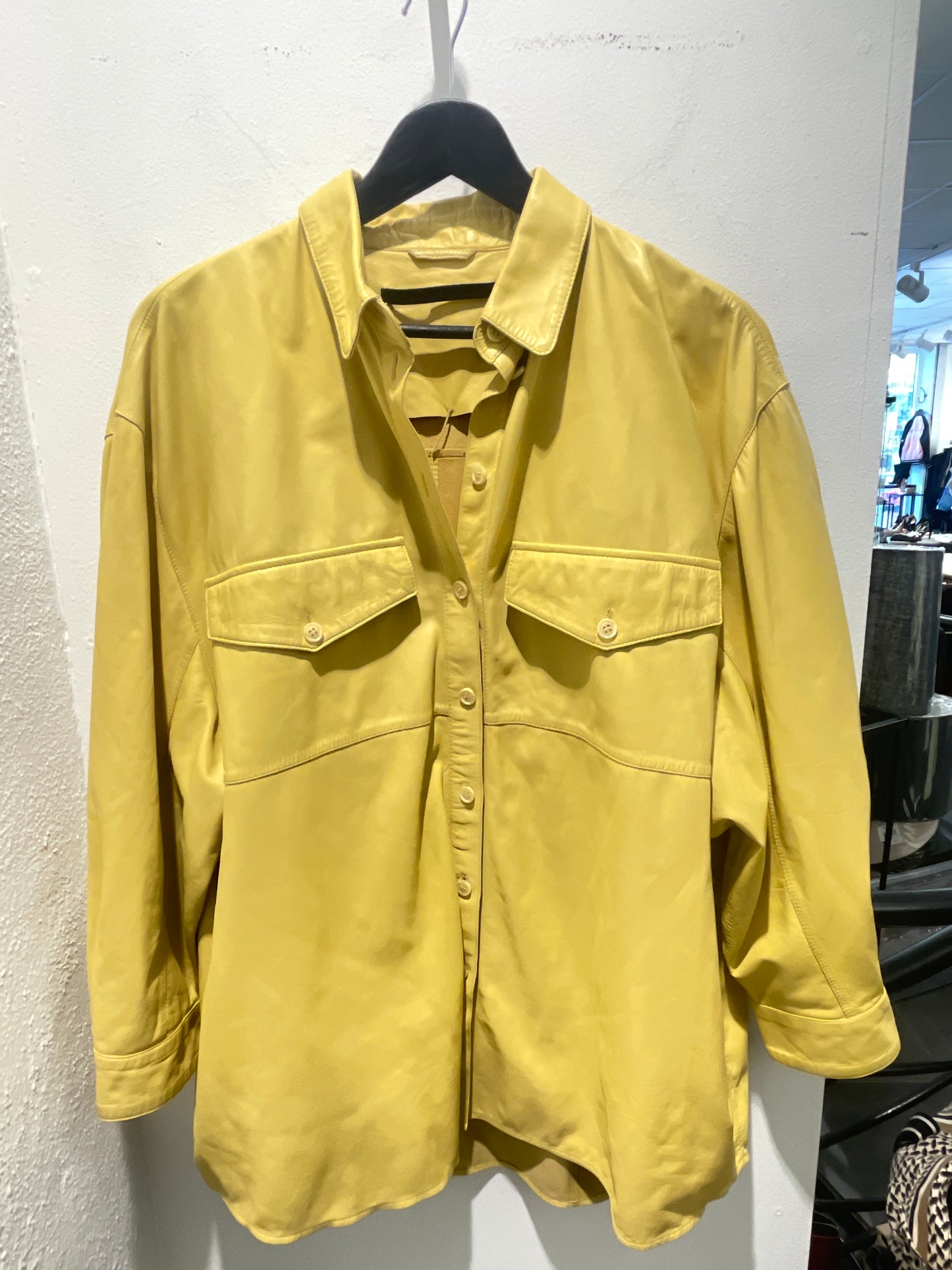 MDK Munderingskompagniet Oversized Leather Shirt – Mustard Yellow - 40
