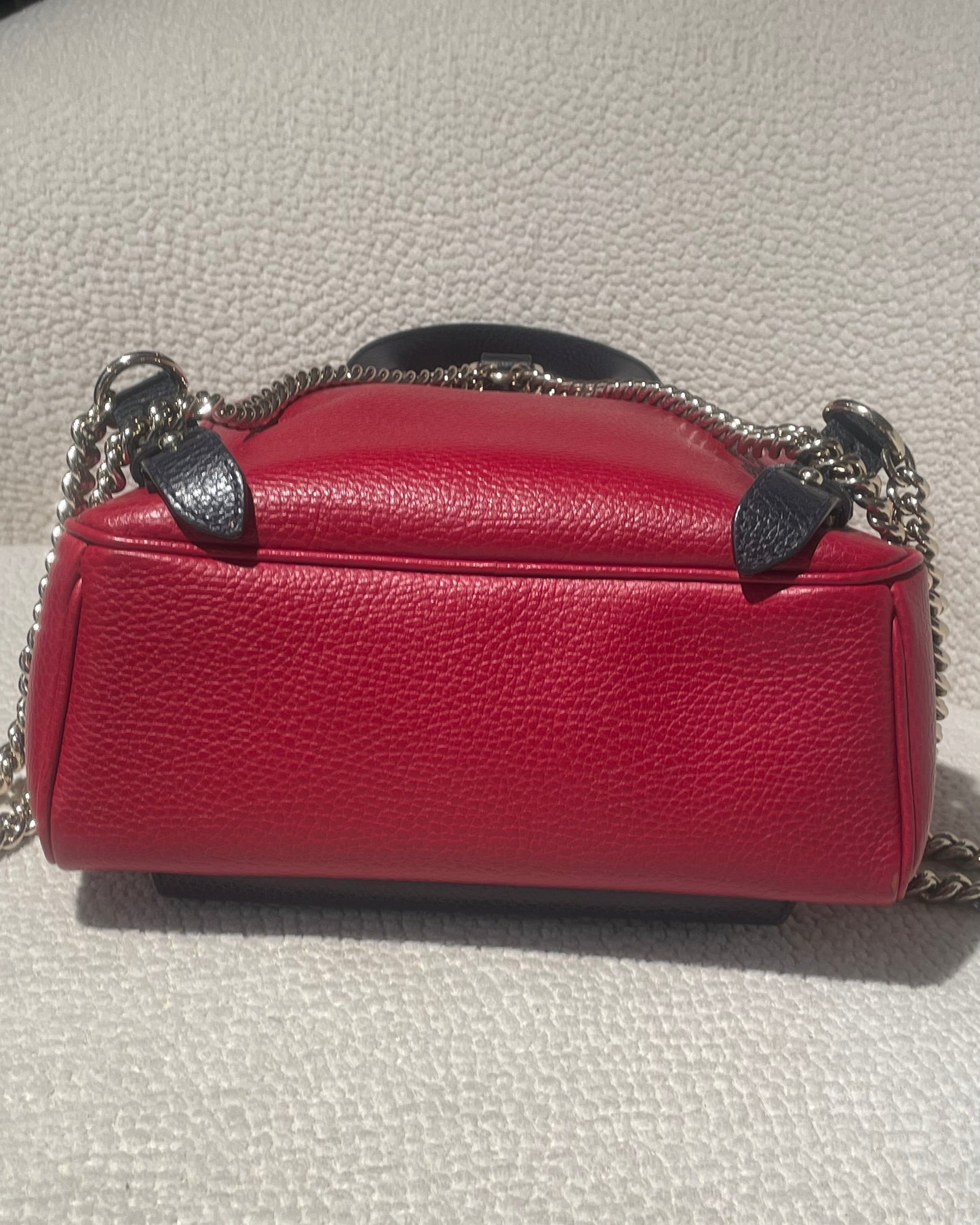 Gucci Soho Backpack - Red & Navy Leather & GG Logo