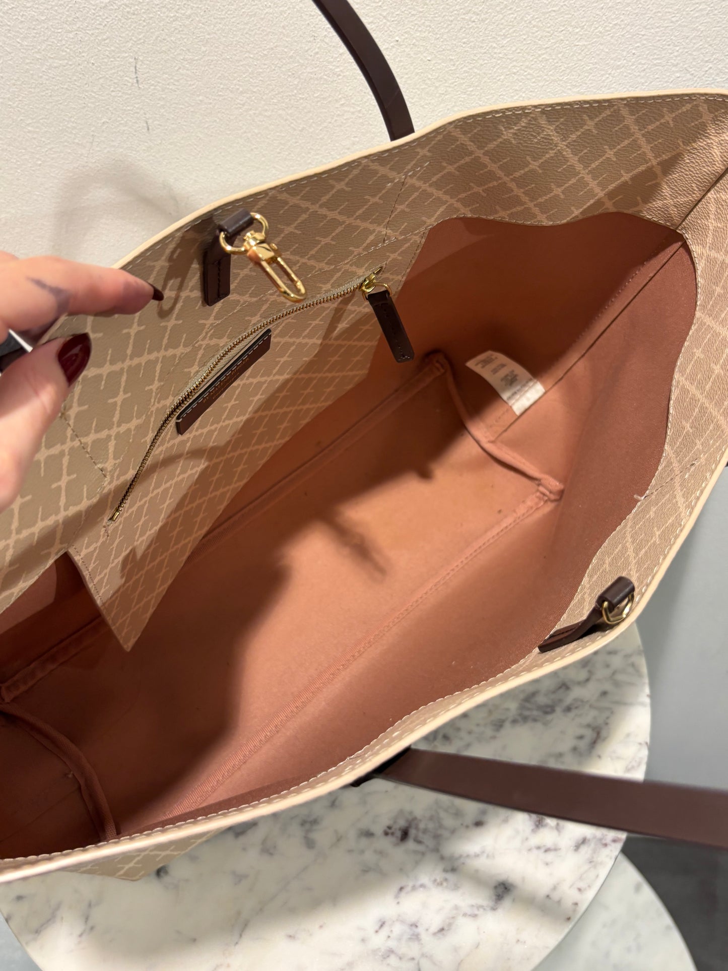 Malene Birger - Tote - Beige Monogram - Medinas Wardrobe