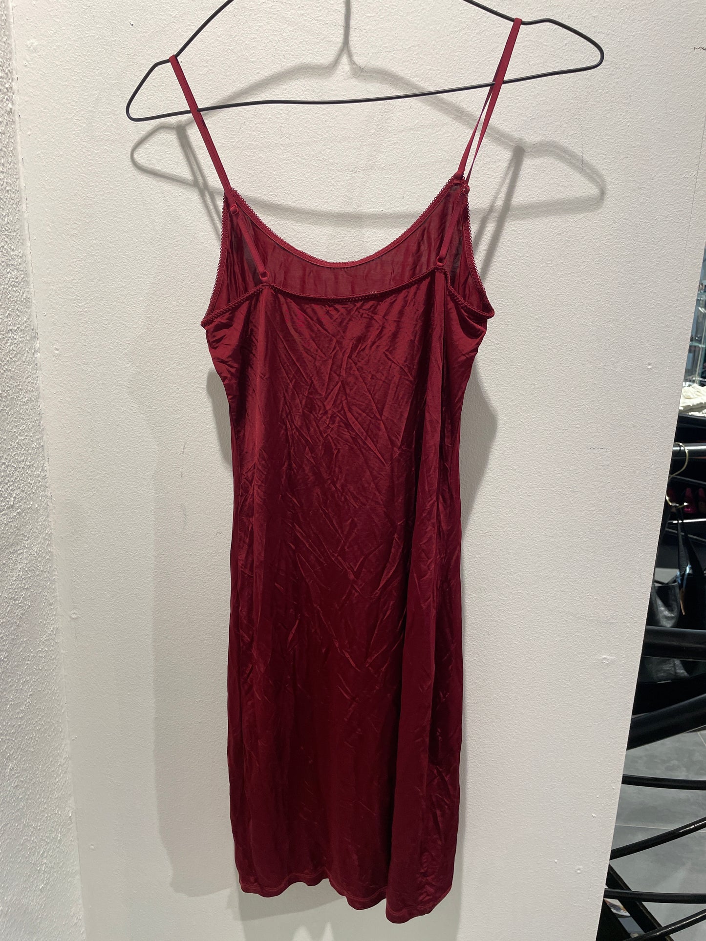 Ganni - Burgundy Satin dress / underdress - XS - Medinas Wardrobe