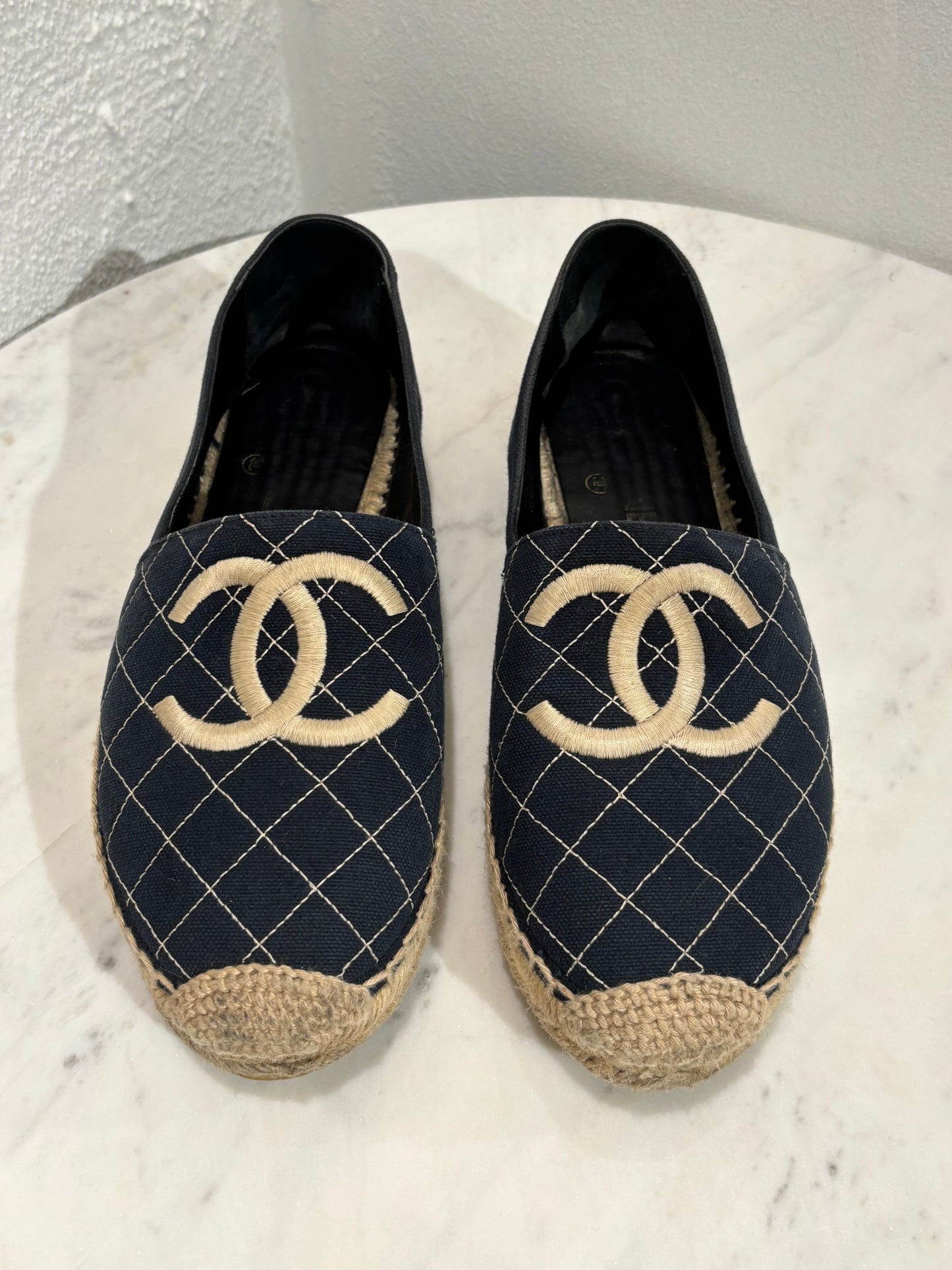 Chanel Espadrilles – Navy with CC Logos – EU 40