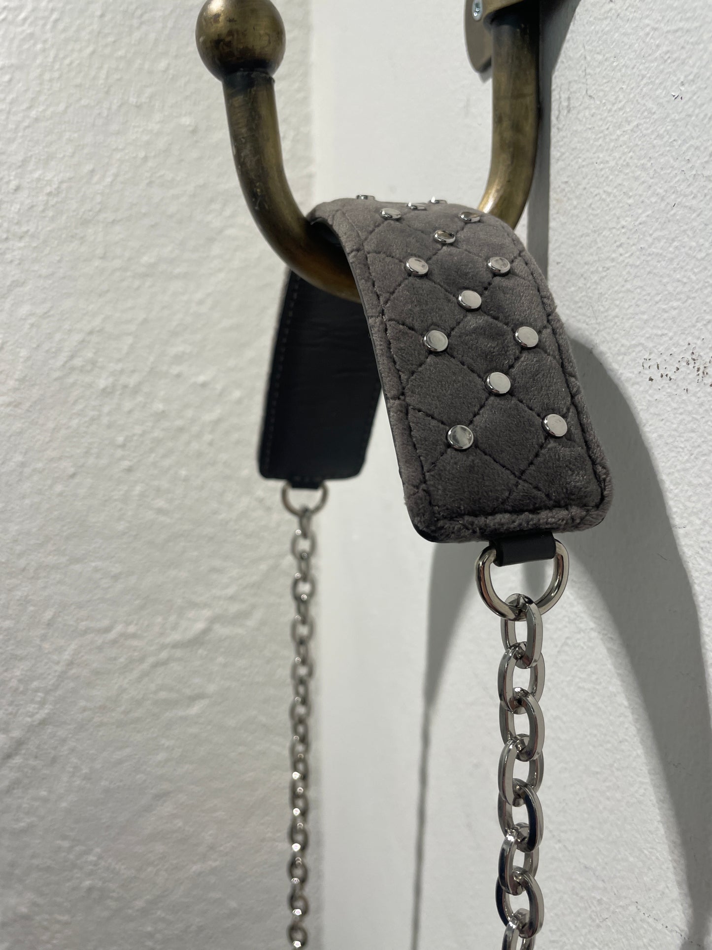 Day - Grey Studded Crossbody Bag - 27x22x8 cm