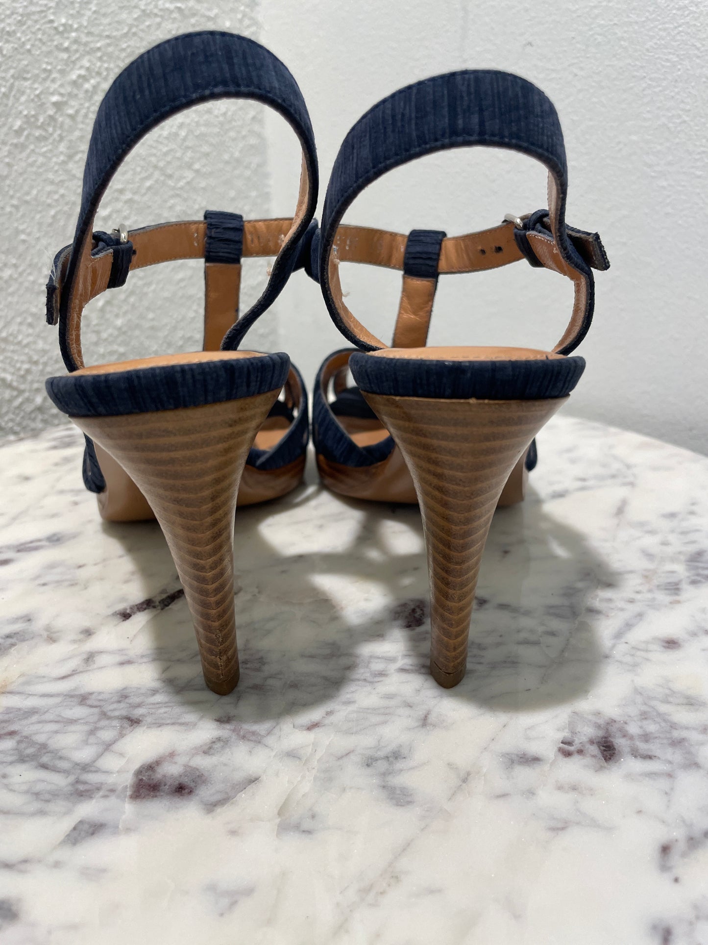 Vintage Sergio Rossi Suede Strappy Platform Sandals - 38,5