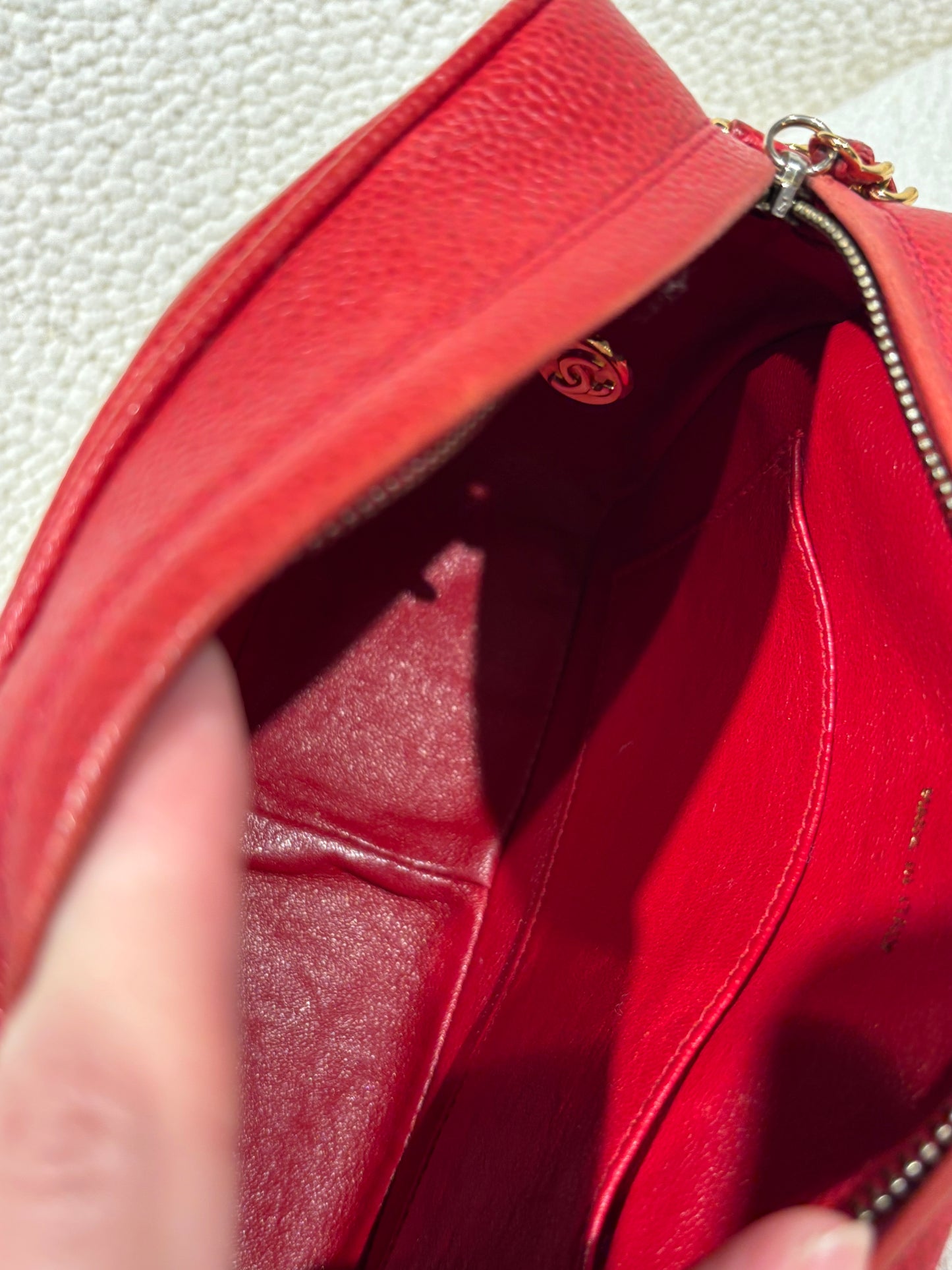 Chanel Vintage Bag & Wallet - Red Caviar leather & Gold Tassel