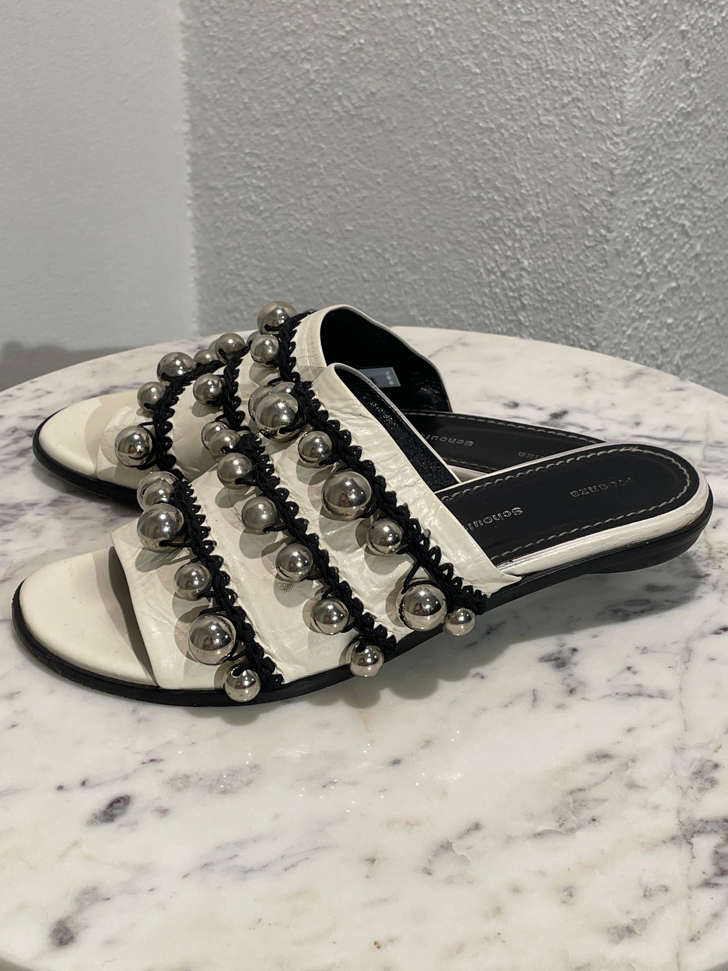 Proenza Schouler - Studded leather mules - 36
