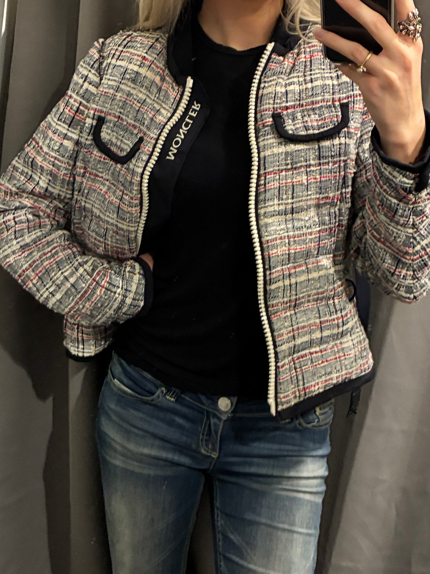Moncler Jacket - Tweed with Logo - S/M