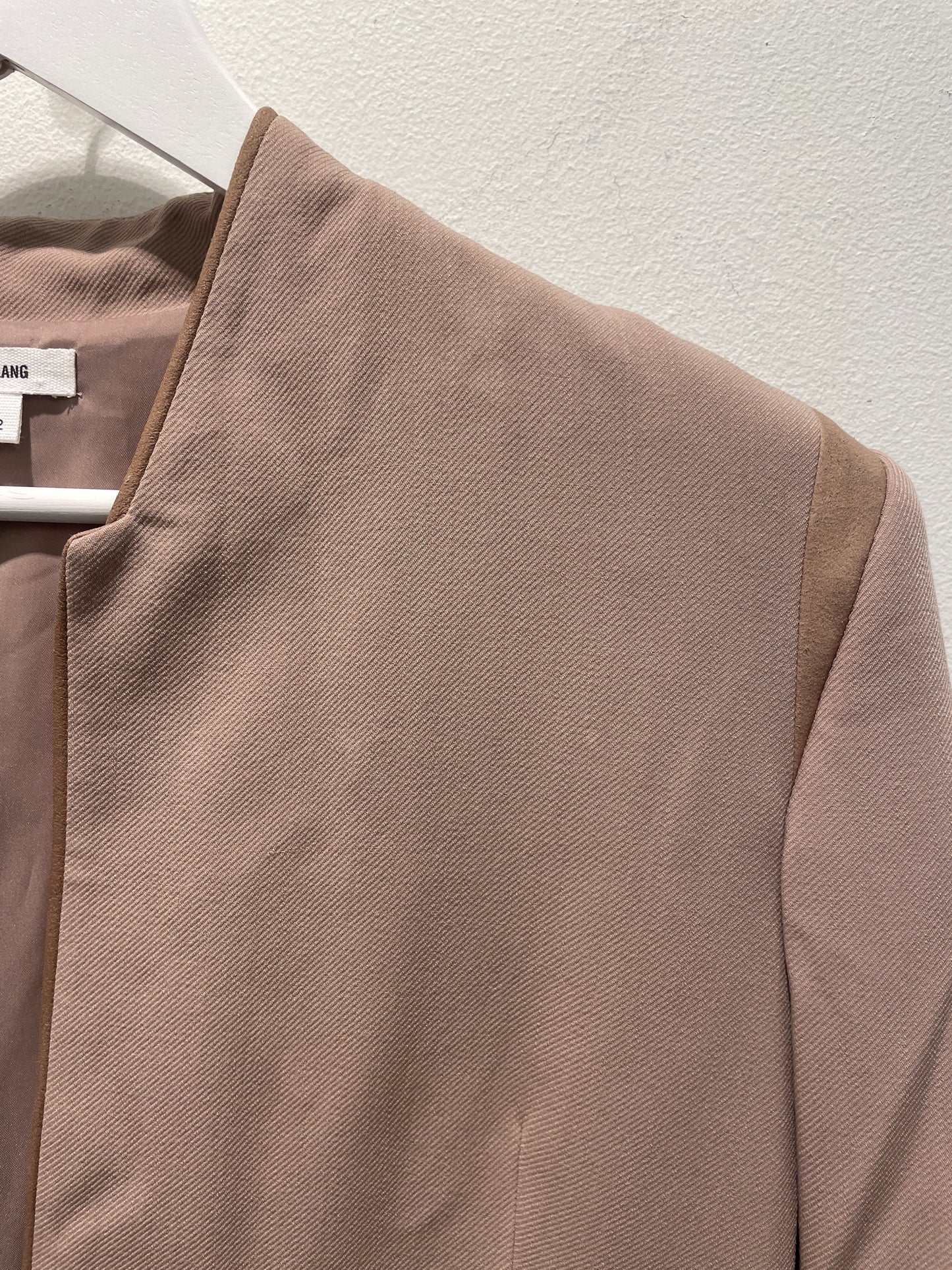 Helmut Lang Jacket – Dusty Rose Textured Wool & Leather - L