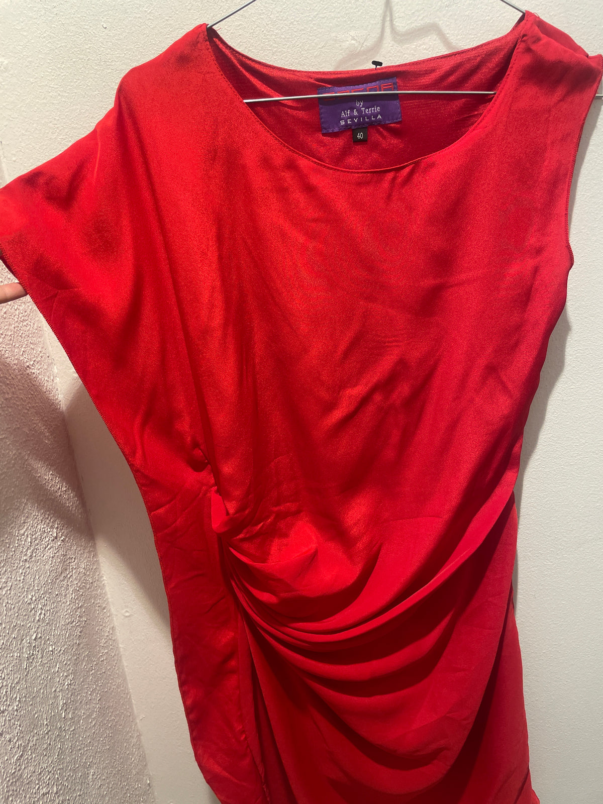 Cocoa by Alf & Terrie Sevilla red draped dress - EU 38