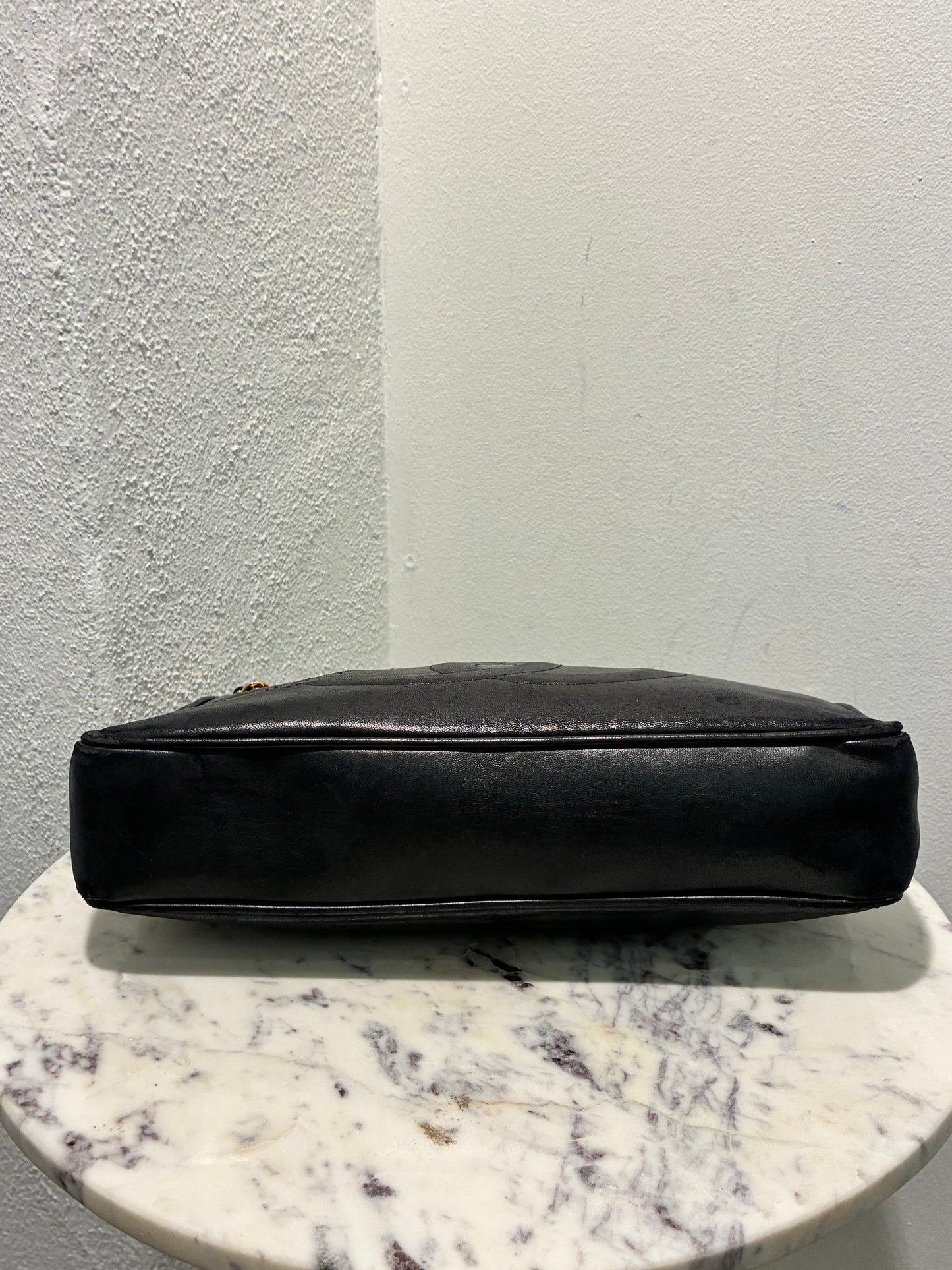 Chanel Vintage Tote - CC Logo - Black Lambskin & 24K Gold Hardware