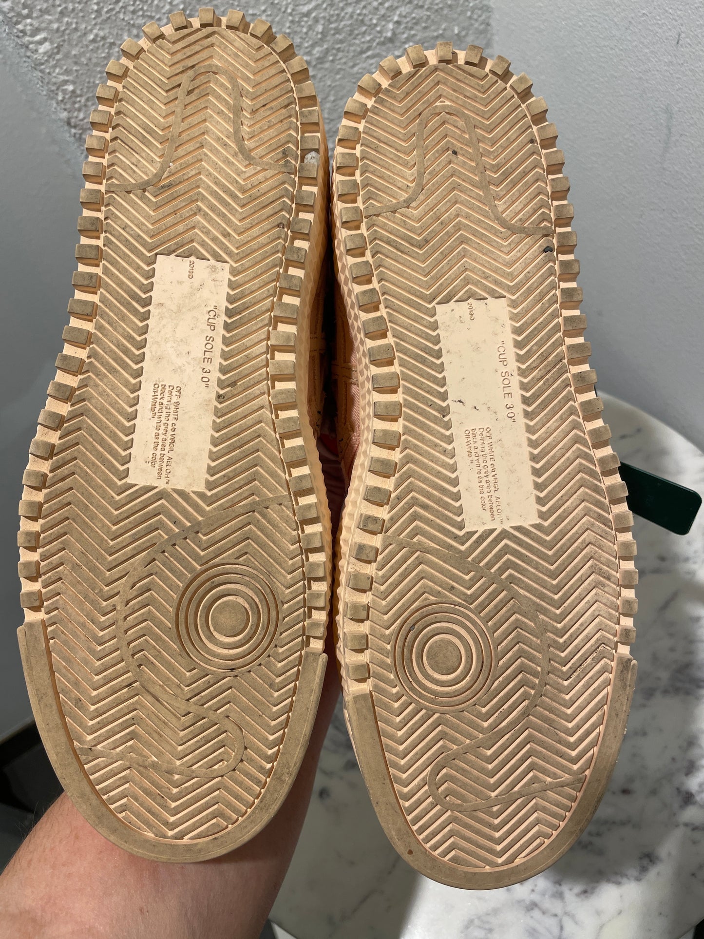 Off-White Off-Court 3.0 Pink Beige High-Top Sneakers with Tags - 38