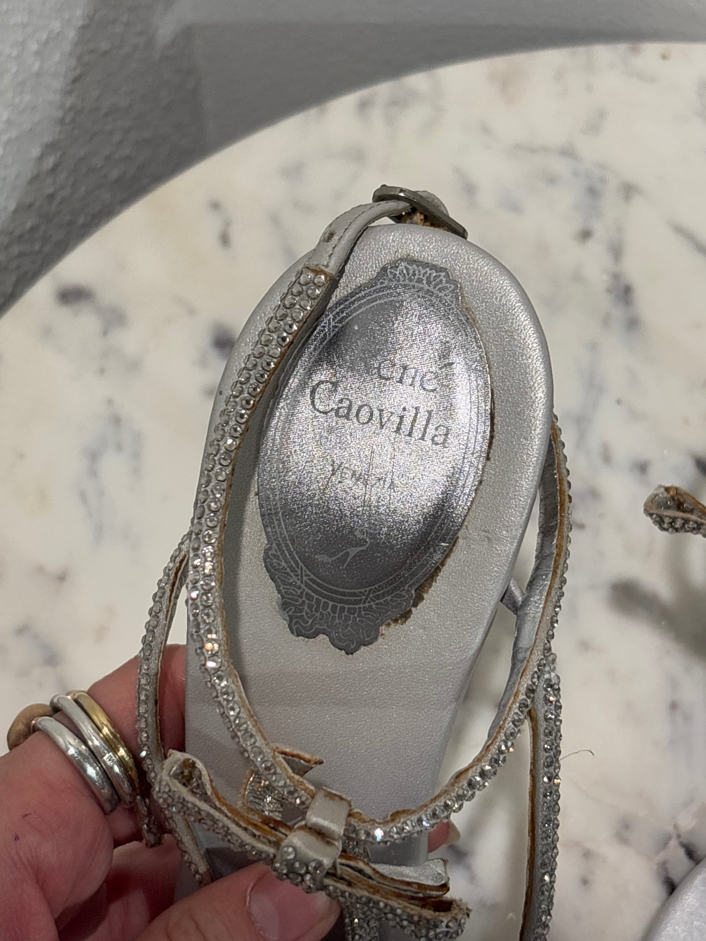René Caovilla - Heeled Sandals - Silver - 39 - Medinas Wardrobe