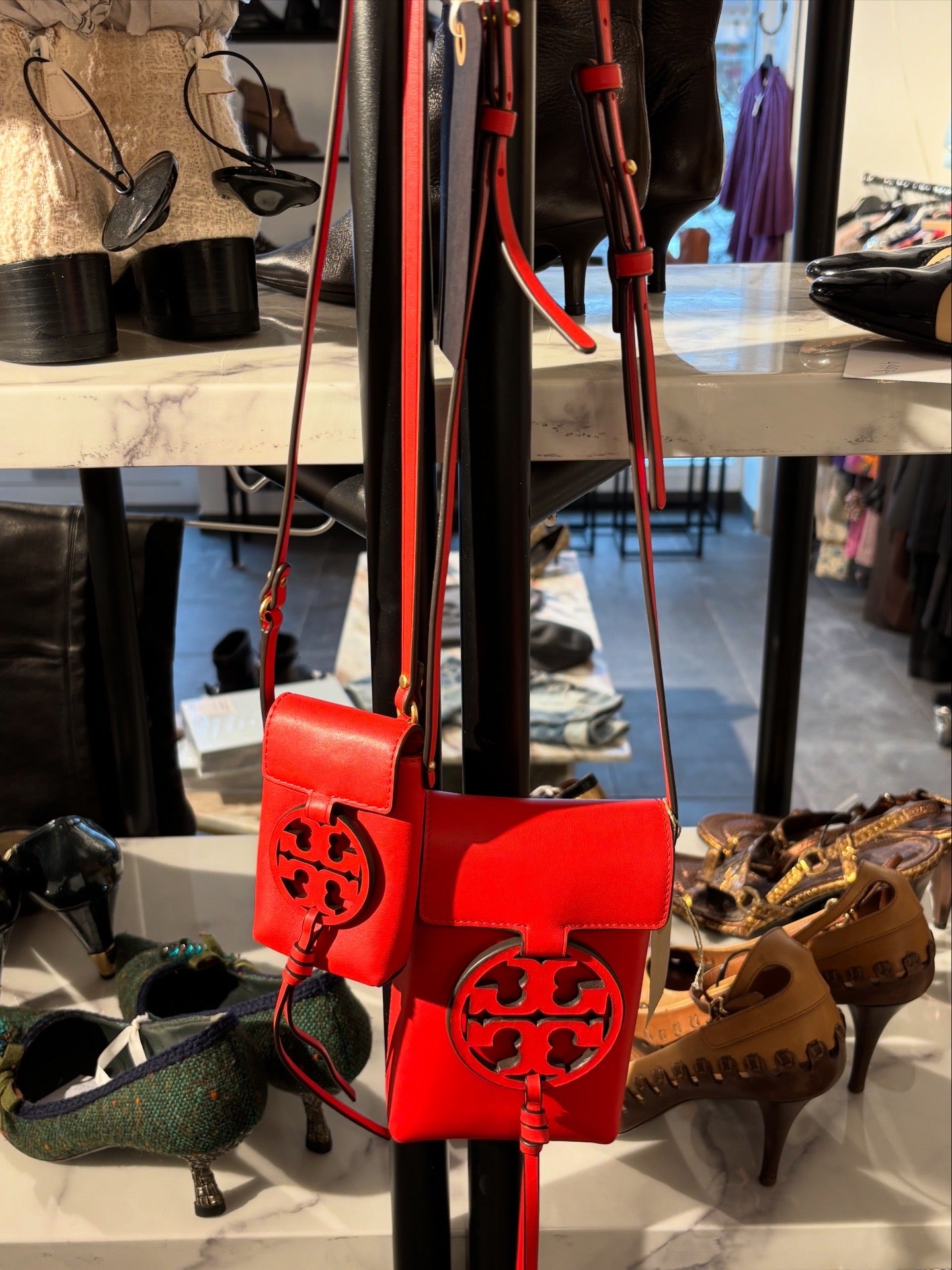 Tory Burch Nano Miller Crossbody - Red Leather - Small