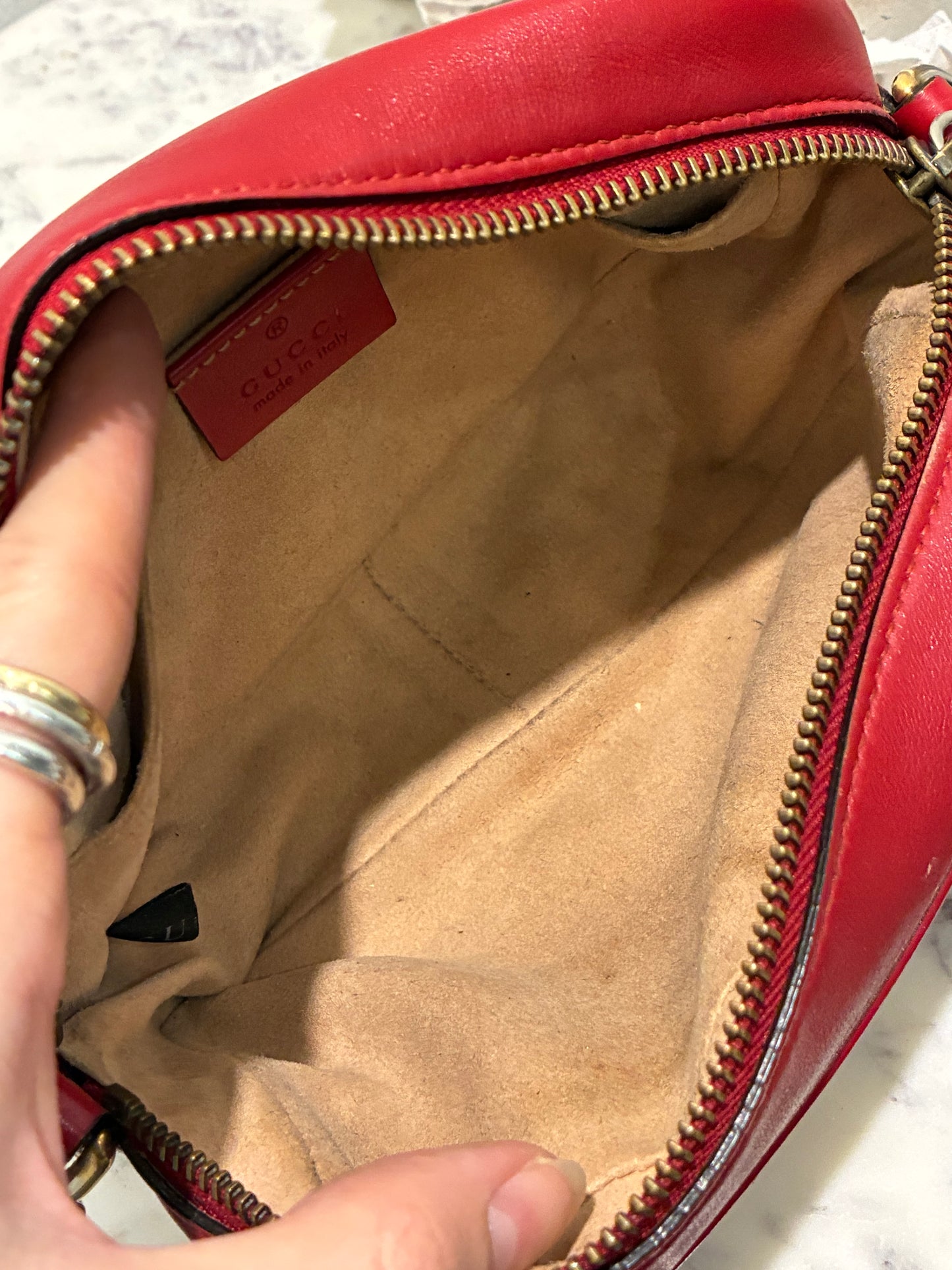 Gucci Mini Marmont Bag - Red Leather & Gold Hardware
