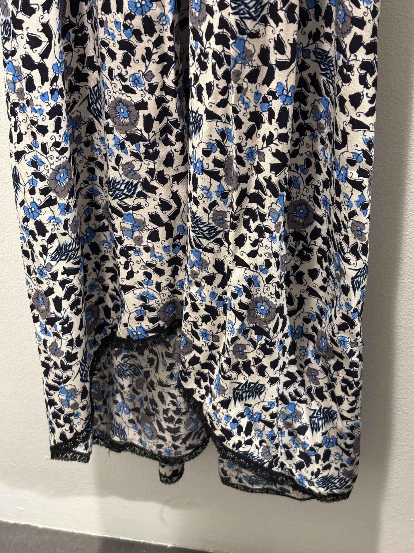 Zadig & Voltaire Dress - Blue Floral & Lace - Size Medium