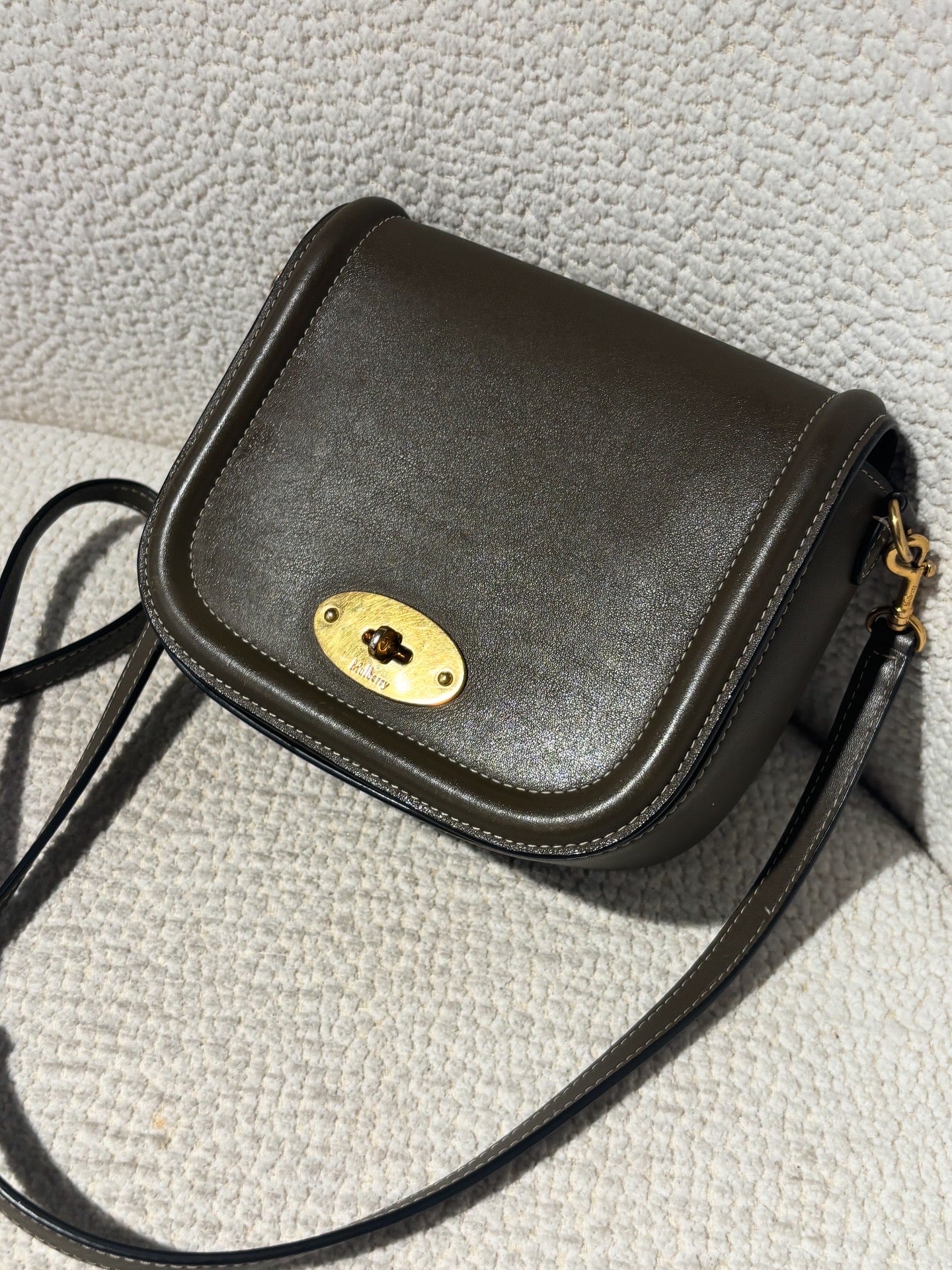 Mulberry Bag - Small Darley Satchel - Army/Green Leather & Gold Hardware