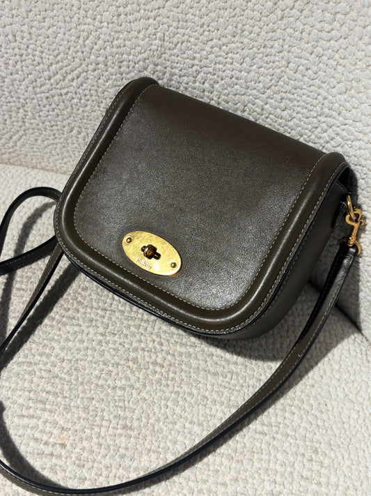 Mulberry Bag - Small Darley Satchel - Army/Green Leather & Gold Hardware