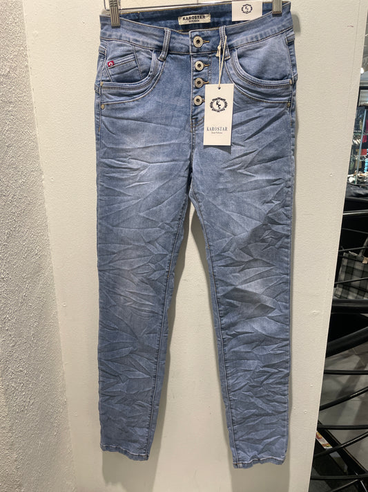 Karostar Super Stretch Crinkle Denim Jeans – Size XS (Brand New with Tags)