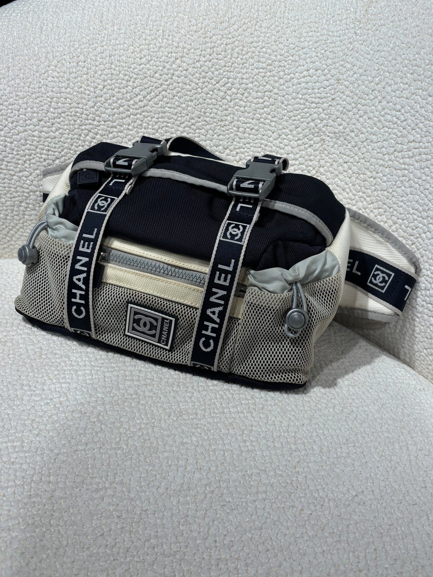 Chanel Sport Line Belt Bag – Grey & Navy Nylon