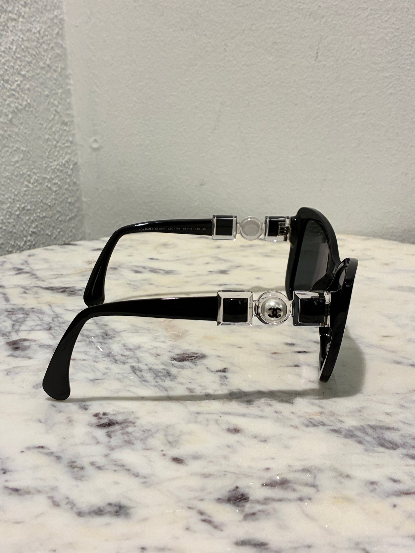 Chanel Sunglasses - Black with CC Pearl Logo