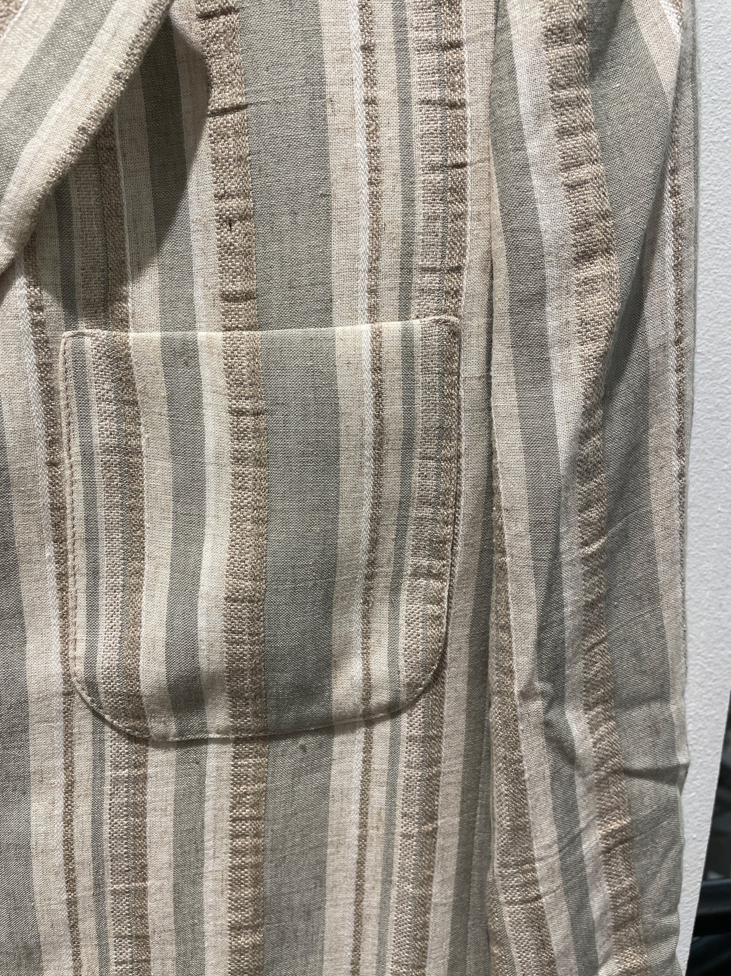 Vintage St. Michael Striped Blazer Jacket – Beige / Sage Green - EU42