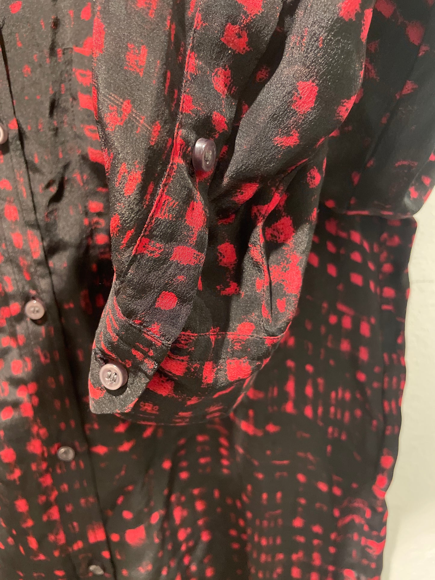 Isabel Marant Étoile Silk Shirt Dress – Black & Red - M
