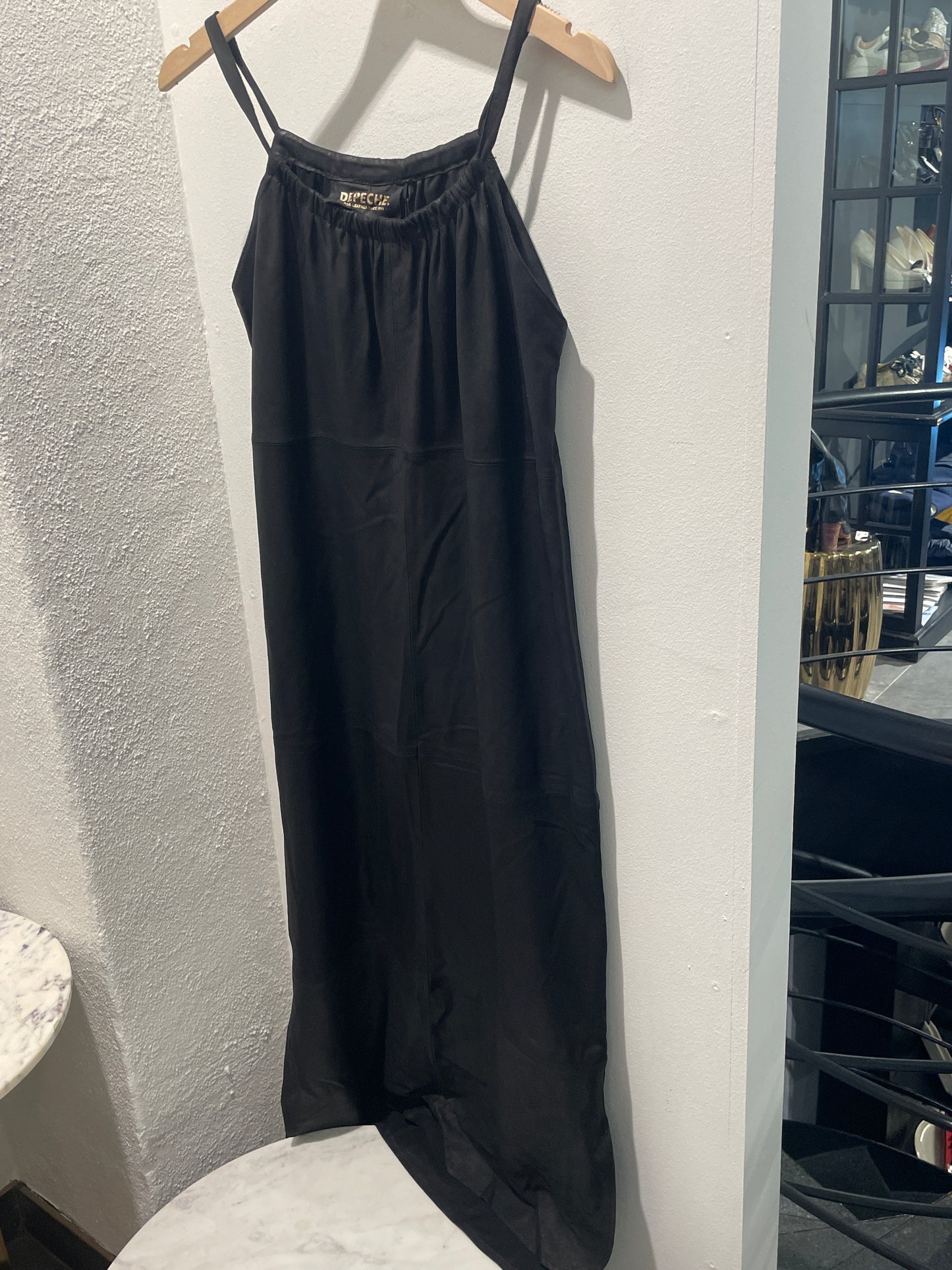 Depeche Long Leather Dress – Black (New & Unworn) - EU38