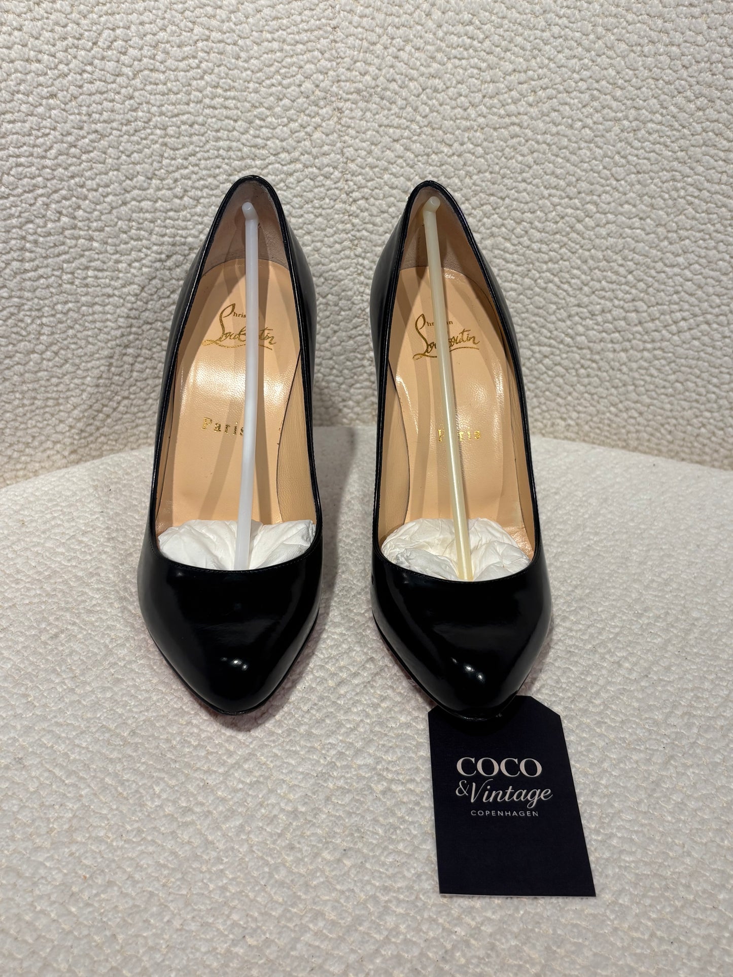 Christian Louboutin Heels – Black Leather with Red Soles - EU 37.5