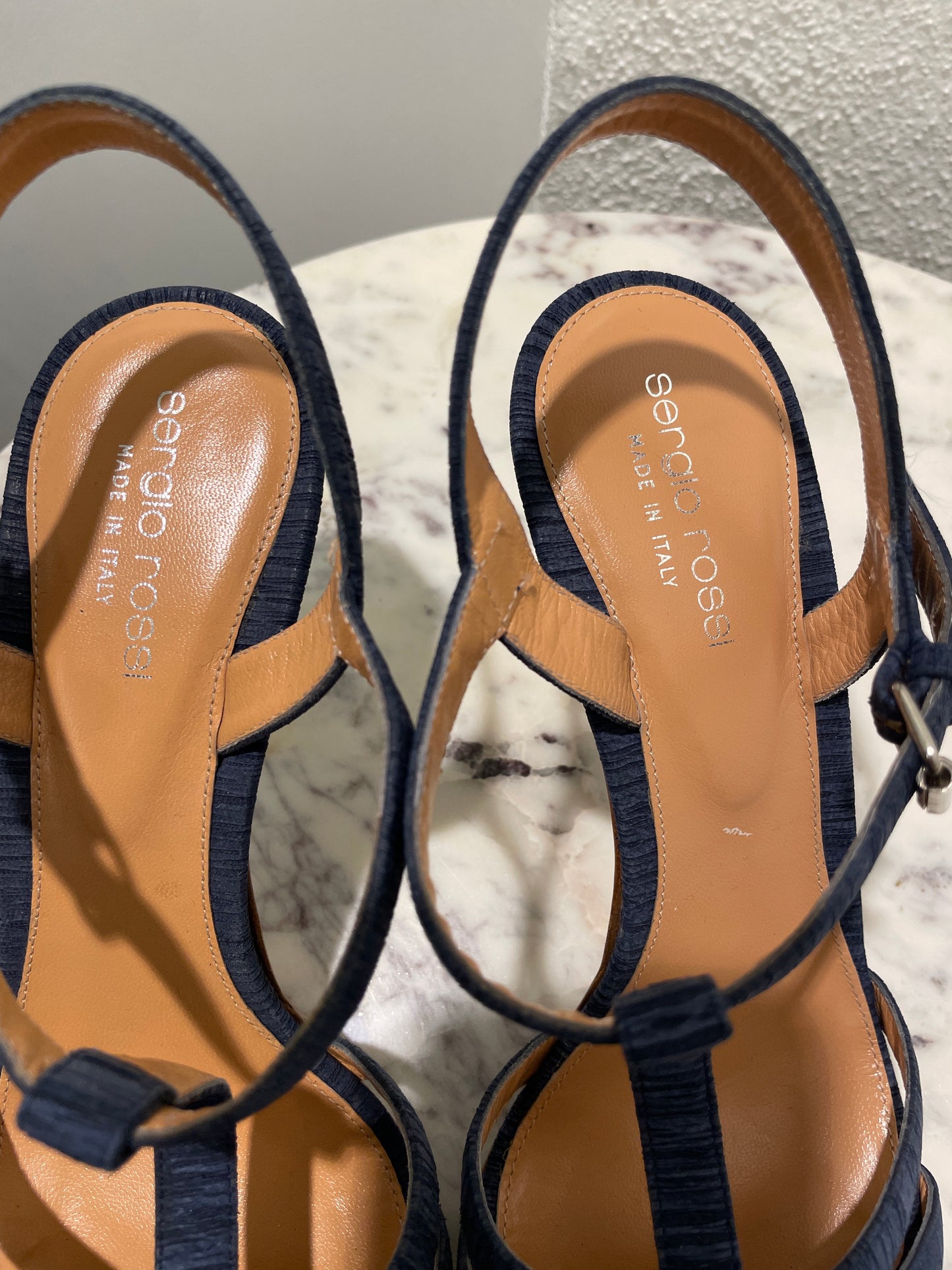 Vintage Sergio Rossi Suede Strappy Platform Sandals - 38,5