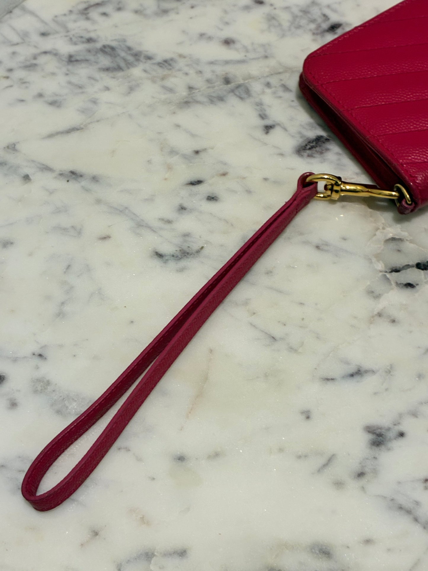 Saint Laurent - Cassandre Matelessé Flap Pouch - Pink Leather & Gold Hardware