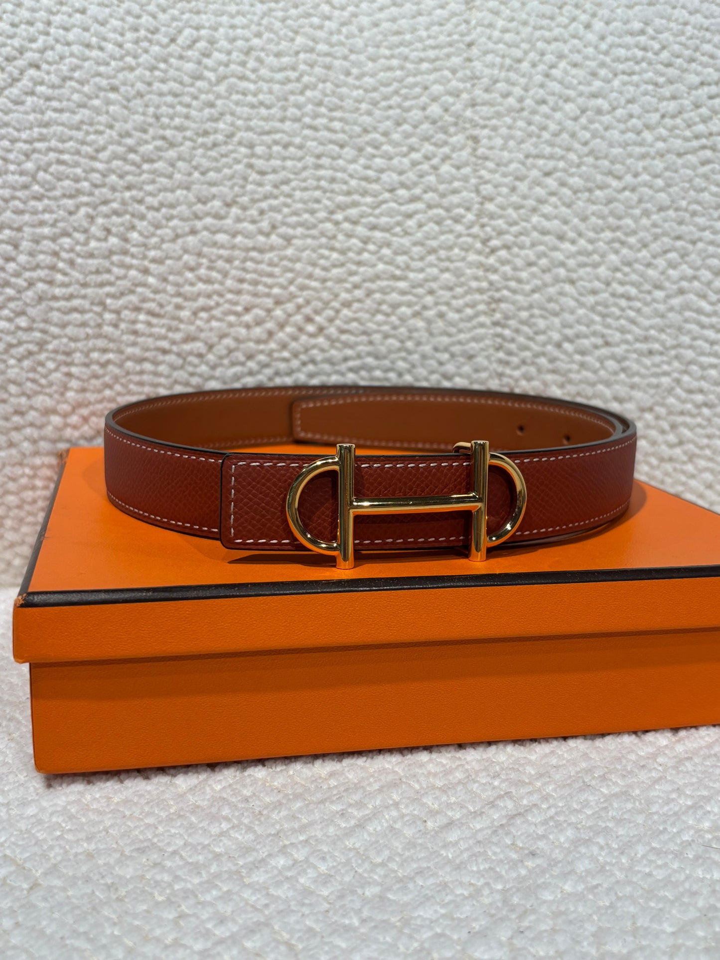 Hermès Waist Belt – Reversible Leather in Brown & Black - Size 70