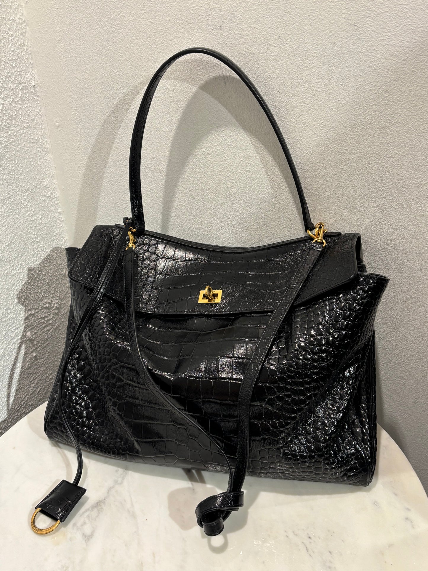 Balenciaga - Rodeo Croco Large Shoulderbag - Medinas Wardrobe