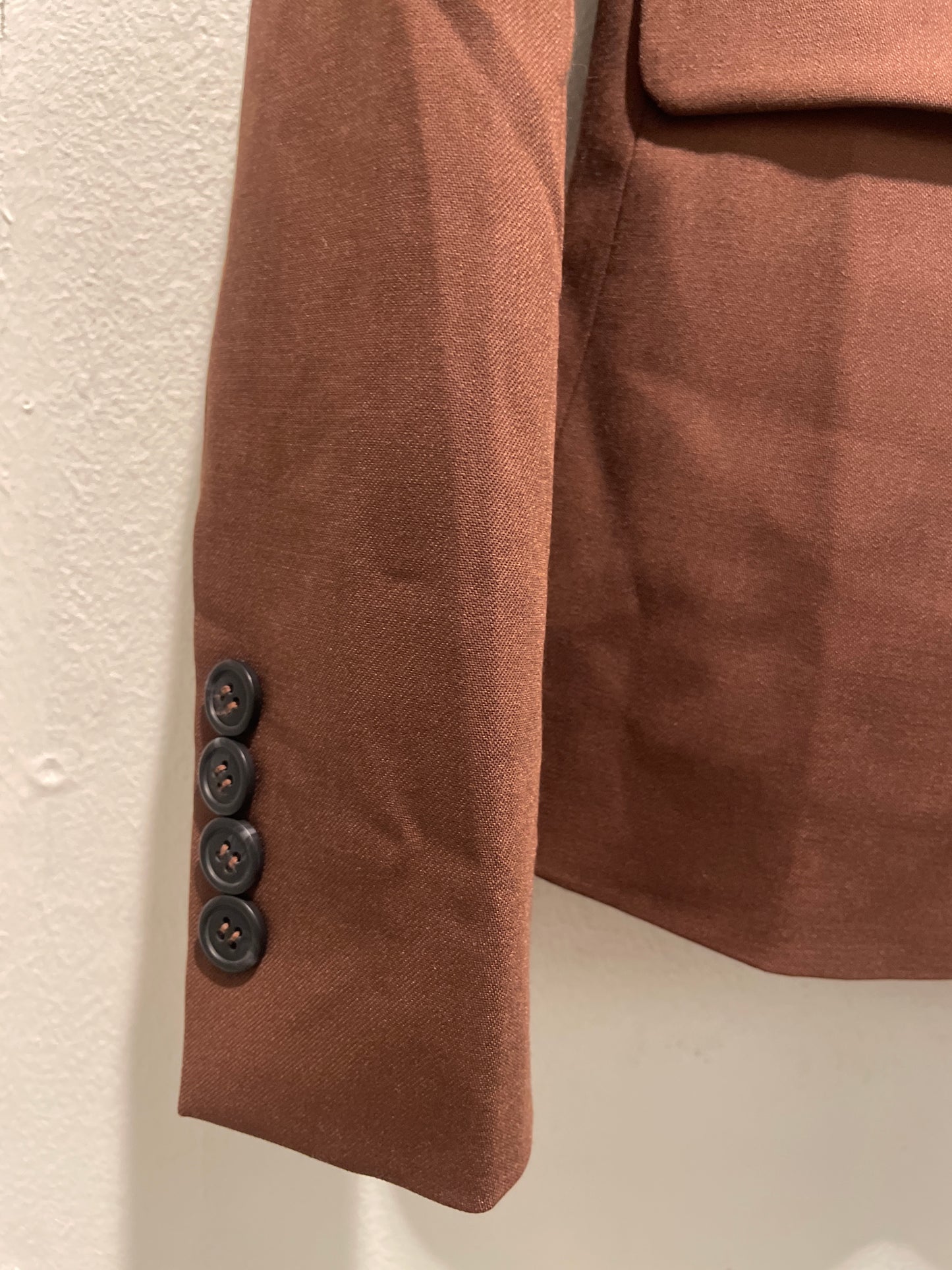 n.1 Textured Single-Breasted Blazer in Cocoa - S