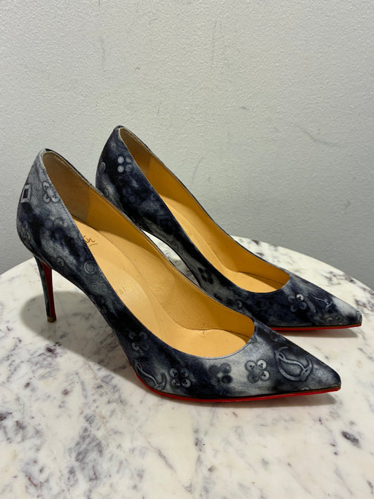 Christian Louboutin - Iriza 100 Printed Denim Pumps - Size 38,5