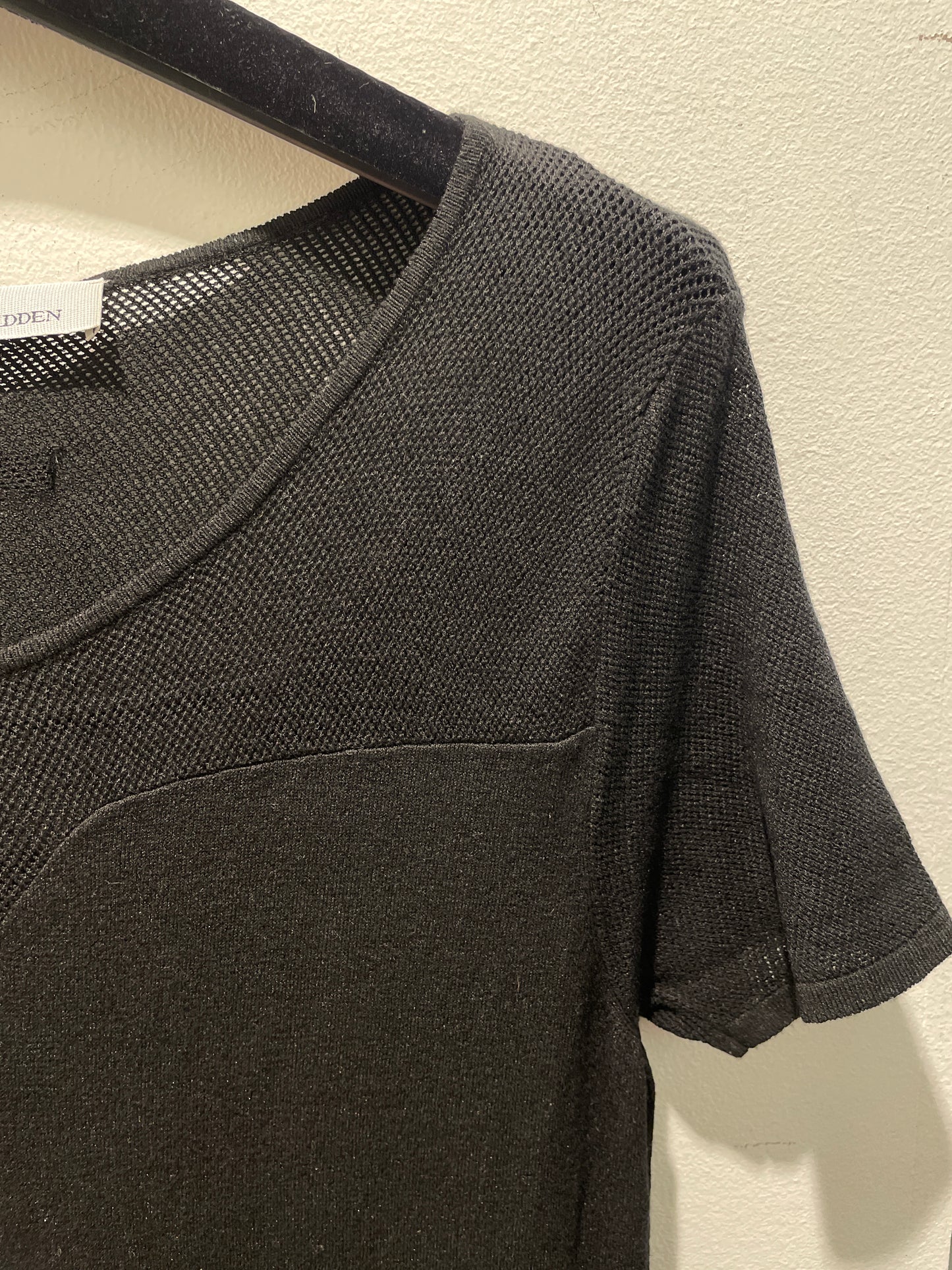 Kathleen Madden – Exclusive Black Knit Dress with Sheer Details - (Size L)