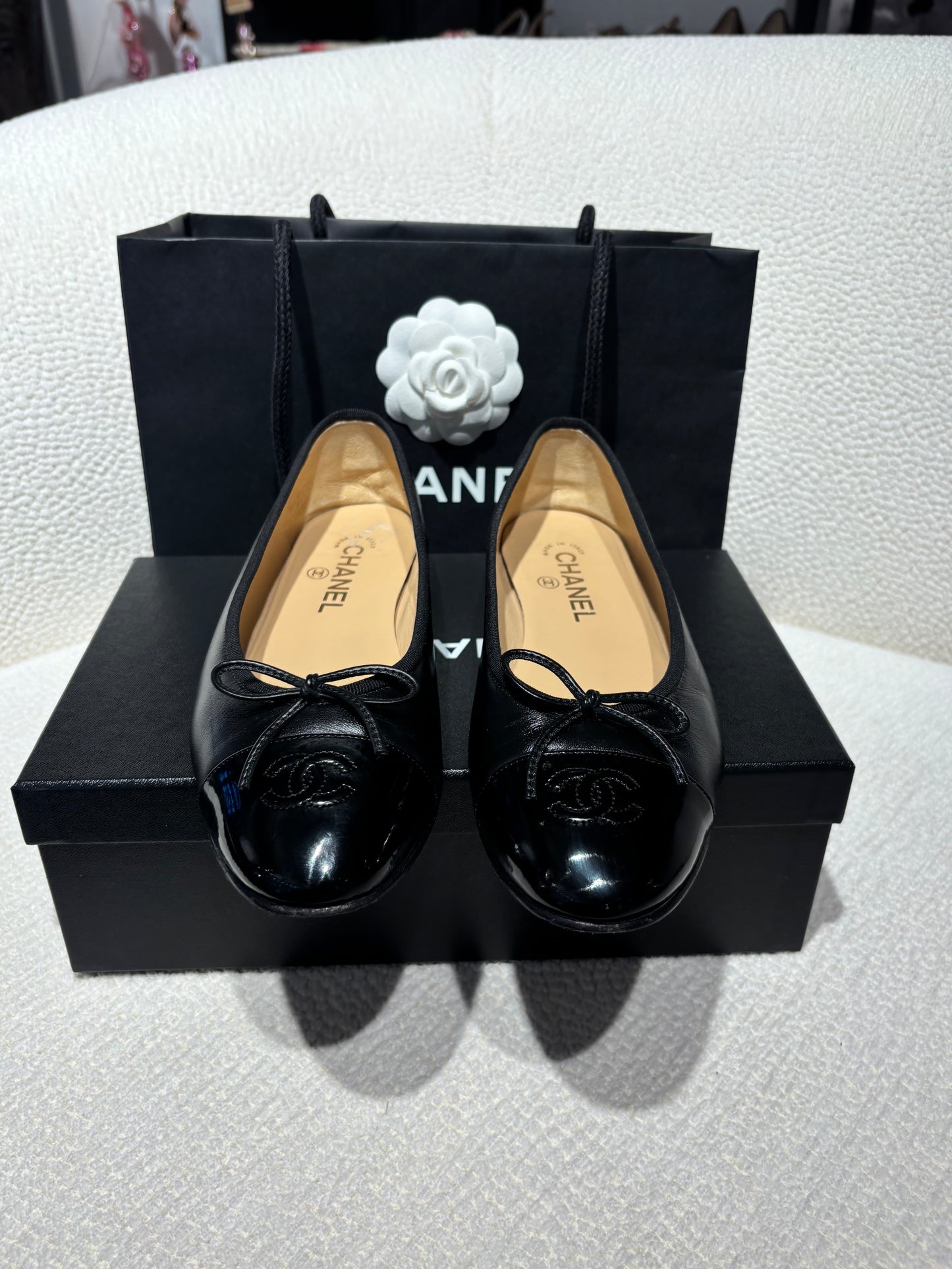 Chanel ballerinas - Black lambskin & patent leather - EU 39,5 - 2025 Collection