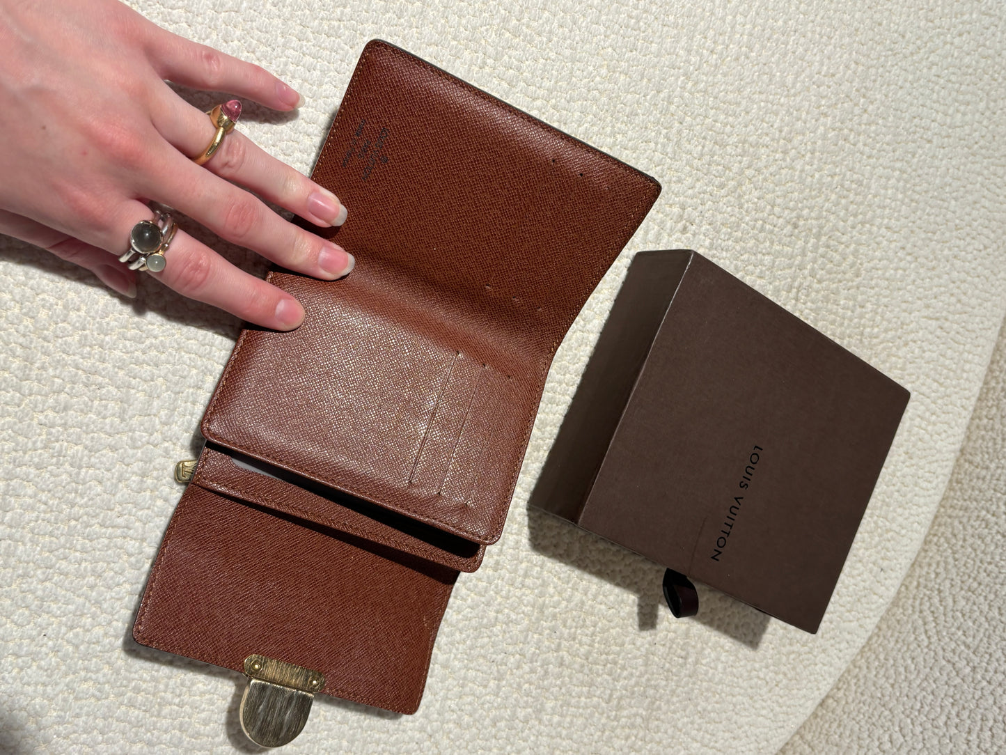 Louis Vuitton Wallet – Brown Leather with Gold Clasp