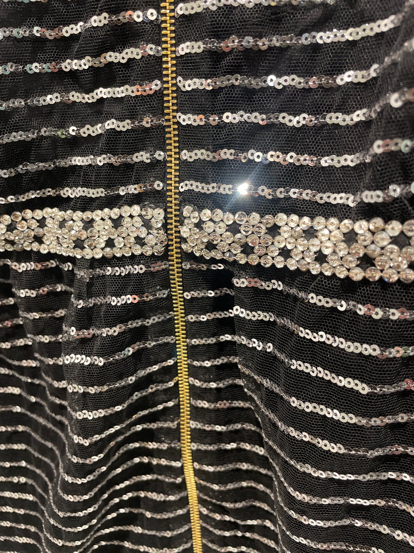 Marc Jacobs - Dress &  underdress - Black w. paillets & swarowski stones - 2/S  - Medinas Wardrobe