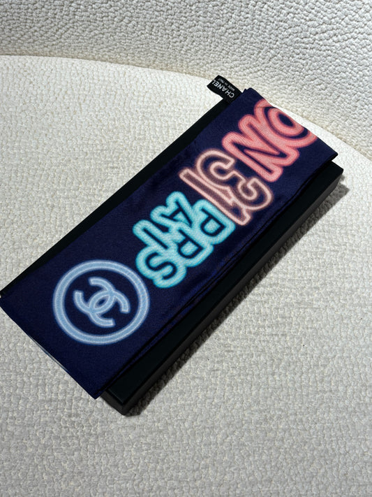 Chanel Twilly - Silk - Cambon Pattern - Blue & Multicoloured