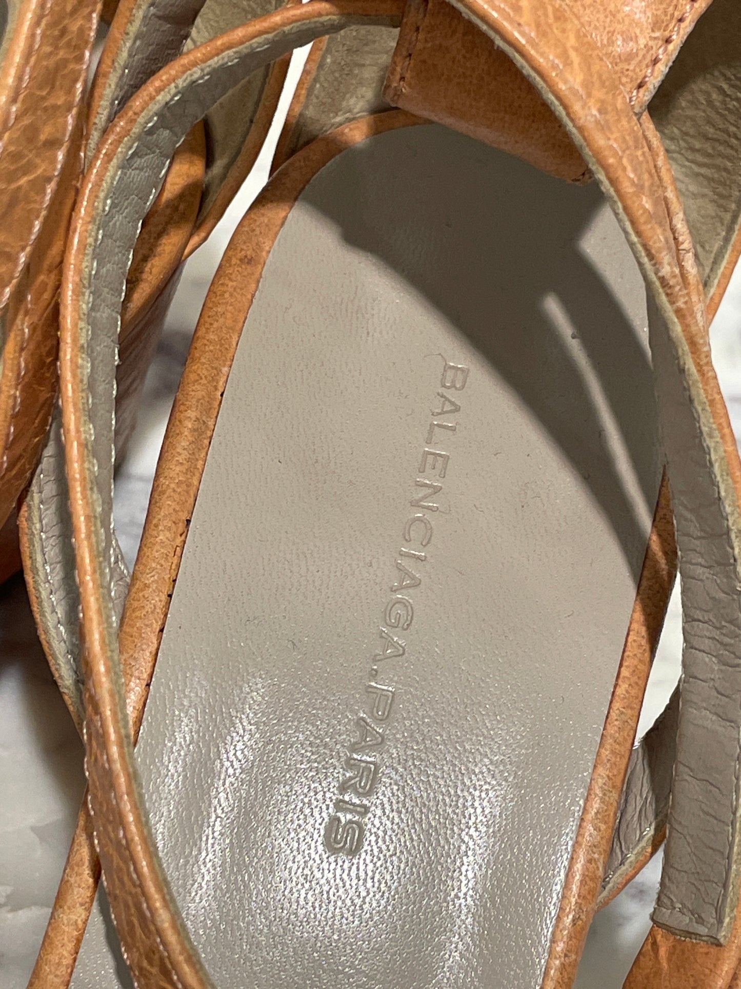 Vintage Balenciaga Classic Studded Leather Sandals - 37