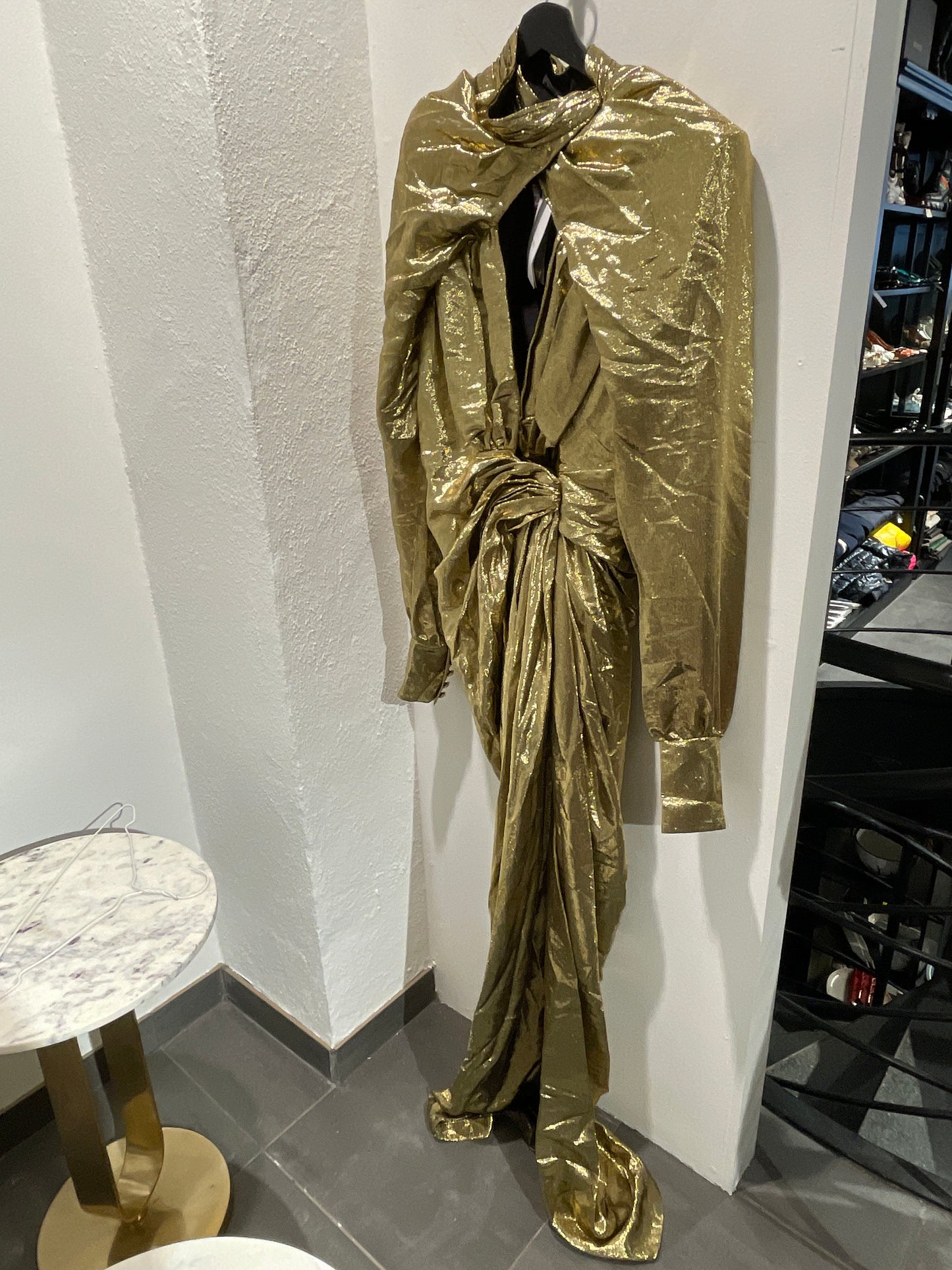 Balmain - Cape / dress - gold - Medinas Wardrobe