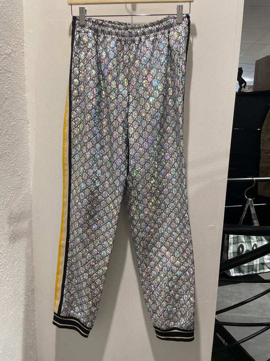 Gucci - Silver monogram pants with iridescent finish - S/M