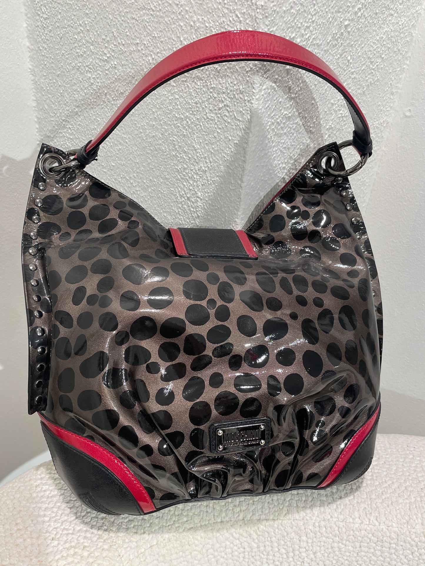 Moschino bag - patent leather leo pattern