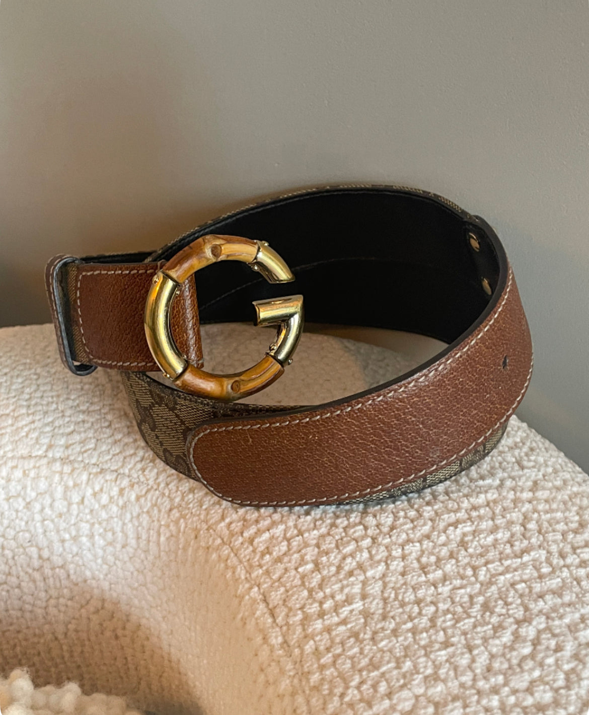 Gucci - Bambus logo bælte - 90