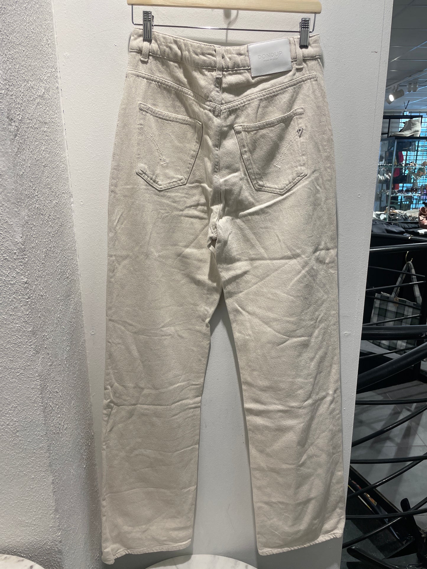 Dondup — High-Waisted Ecru Utility Jeans (Size W29 / Fits EU 38)