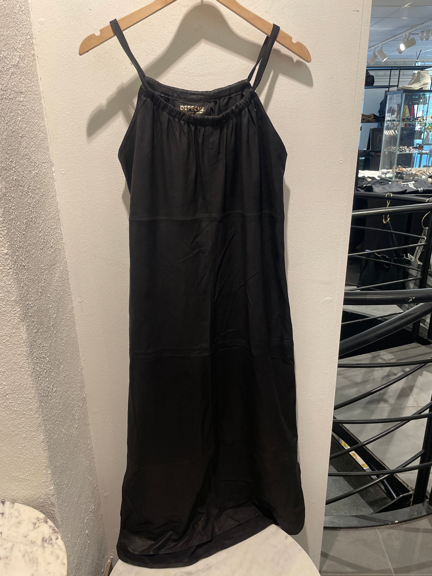 Depeche Long Leather Dress – Black (New & Unworn) - EU38