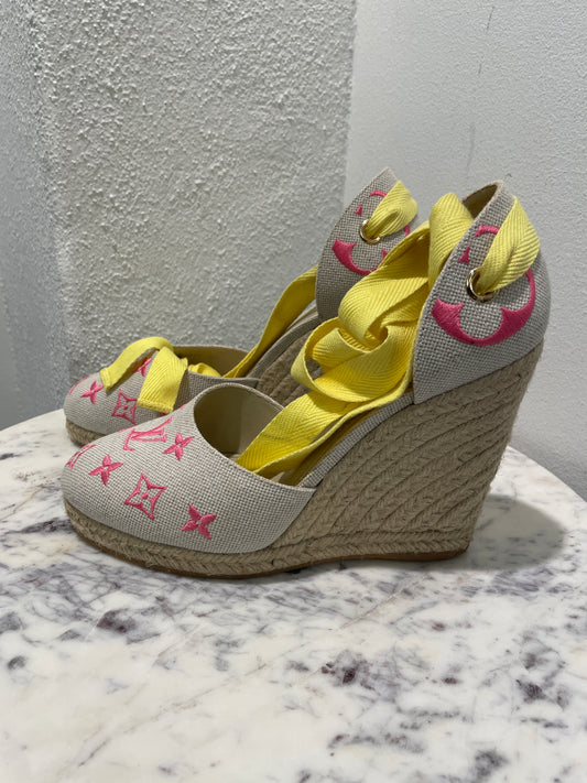 Louis Vuitton Starboard Canvas Monogram Wedge Espadrilles – Vibrant Summer Edition - 40