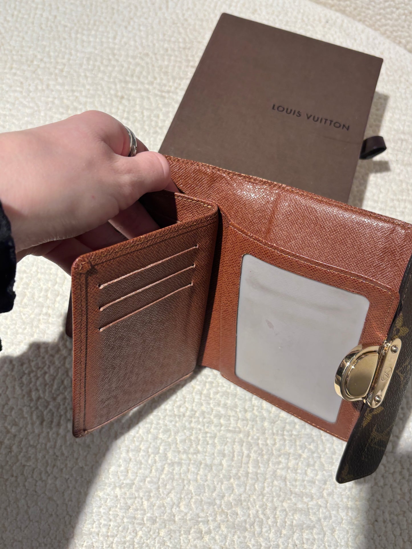 Louis Vuitton Wallet – Brown Leather with Gold Clasp