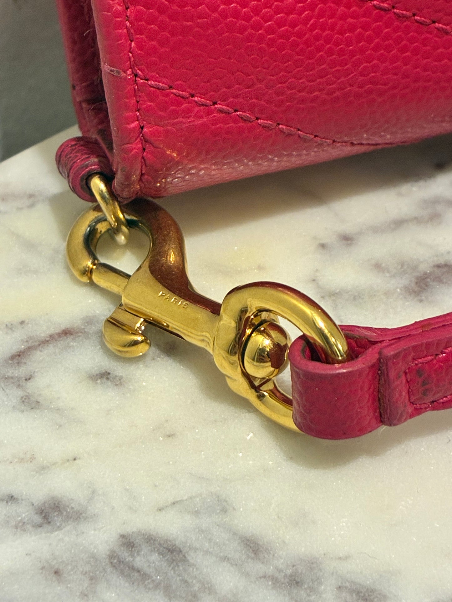 Saint Laurent - Cassandre Matelessé Flap Pouch - Pink Leather & Gold Hardware
