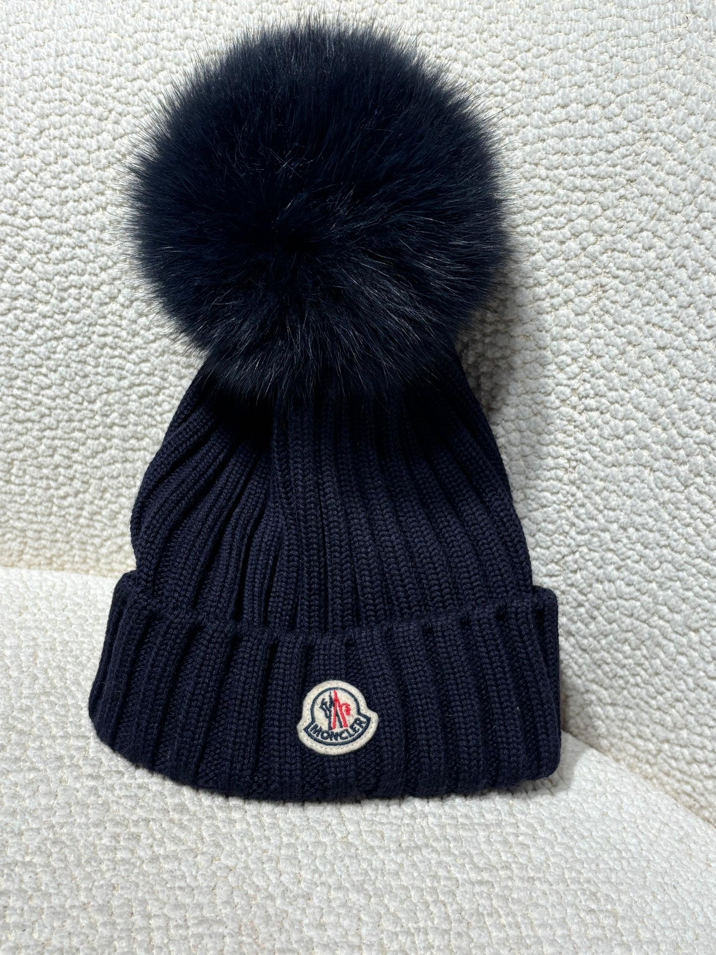 Moncler Beanie - Pom-Pom - Navy